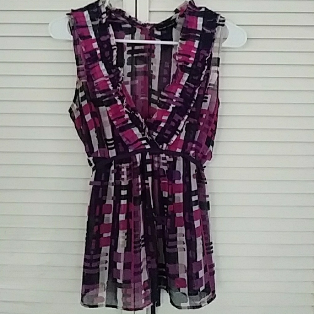 Sheer v-neck blouse